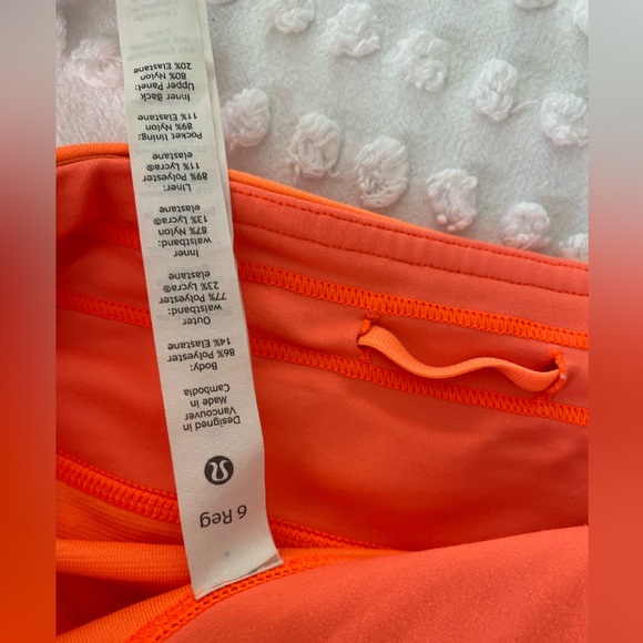 Orange Lululemon Speed up Shorts 2.5in - Picture 3 of 3